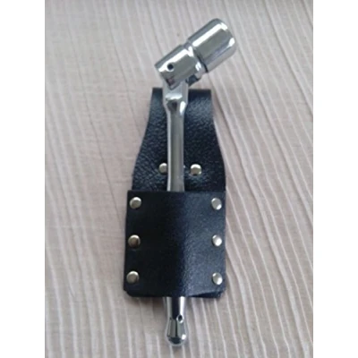 Image of Scaffold Spanner 7/16 Whitworth Swivel Head with Black/Brown BBI Leather Scaffolding Tools Single Frog
