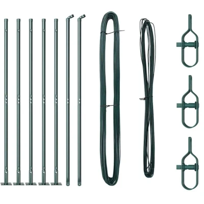 Image of vidaXL Fence Posts with Base Plates 7 pcs Ø32mm 68,5cm Galvanised Steel