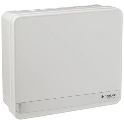 Image of Schneider Electric Easy9+ Consumer Unit, 8 Way, No Incomers, Surface Mount Enclosure, Semi Flush Kit available, EZ9E8MCU, Metal