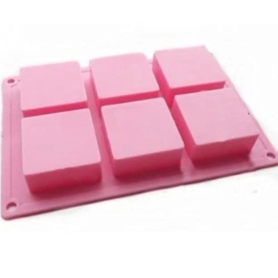 Image of Allforhome 6 Cavities Square Silicone Cake Baking Mold Pan Muffin Cups Handmade Soap Moulds Biscuit Chocolate Ice Cube Tray DIY