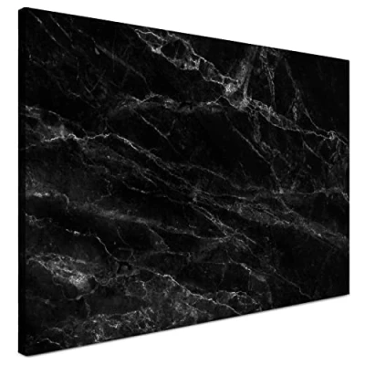 Image of Navaris Magnetic Whiteboard Memo Board 60 x 40 cm Writable Dry Erase Notice Message for Wall with Magnets and Marker Black Marble