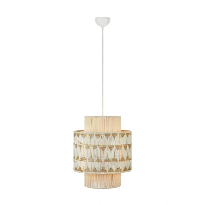 Image of Markslöjd Ano pendant light, Ø 45 cm, textile, beige/brown