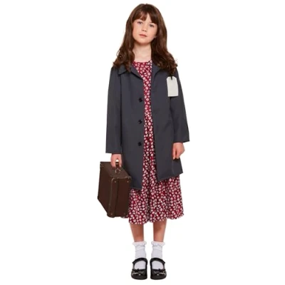 Image of HENBRANDT Evacuee Girl Kid&#039;s Costume Small
