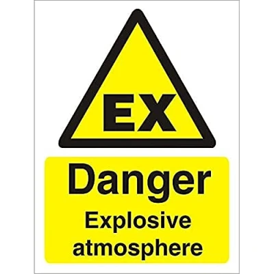 Image of Seco Danger Explosive Atmosphere Sign, 150mm x 200mm 1mm Semi Rigid Plastic