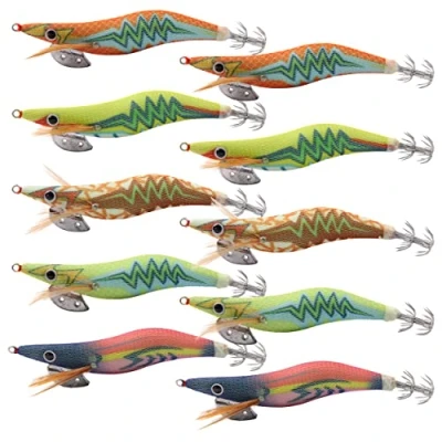 Image of SHADDOCK Fishing Squid Lures Kit 10pcs Luminous Jig Shrimp Lure Artificial Baits for Octopus Cuttlefish(3.0# 10pcs)