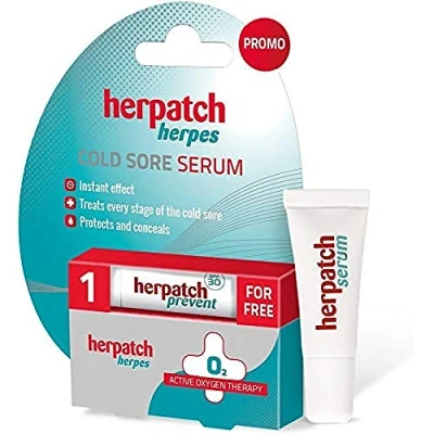 Image of Herpatch Cold Sore Treatment Serum Treat &amp; Prevent Coldsores Cream Alternative Heals in 24Hrs Relieves Pain, Reduce Swelling Blistering Clinically Proven, SPF 30 Lip Balm Herpes