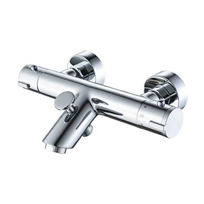 Image of GRIFEMA G13005 Thermostatic Mixer Tap for Bath Shower Set, Chrome, Metallic Silver