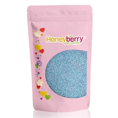 Image of HONEYBERRY INCLUSIONS Blue Nonpareils Sprinkles 200g Natural Bright Hundreds &amp; Thousands for Baking, Cupcake and Cake Decorations, Ice Cream Dessert Decorating Toppers