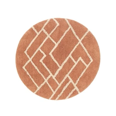 Image of RugVista Riviera bath mat, (∅ 36&quot;) ∅ 90 cm Round, Short pile, Modern Machine washable up to 30C, 100% Cotton, Earth/Nature,