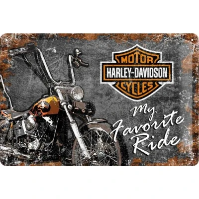 Image of Nostalgic Art Retro Tin Sign Harley Davidson Favourite Ride Gift idea for biker, Metal Plaque, 20 x 30 cm