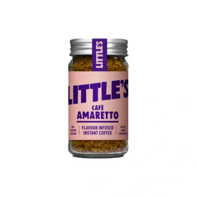 Image of Little&#039;s Cafe Amaretto flavour instant coffee 50g arabica almond extract
