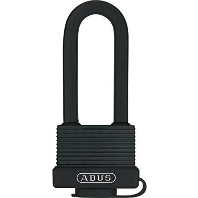 Image of ABUS padlock brass 70/45HB63 with high shackle weatherproof lock body impact resistant plastic coating security level 5