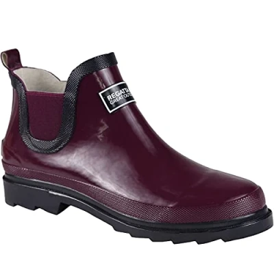 Image of Regatta Womens Harper Low Rise Wellington Boots Burgundy 6 UK