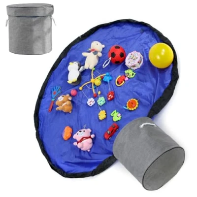 Image of Toy Storage Bag Drawstring Play Mat for Children Kids 60 inch(150cm) Portable Tidy Organiser Home Outdoor