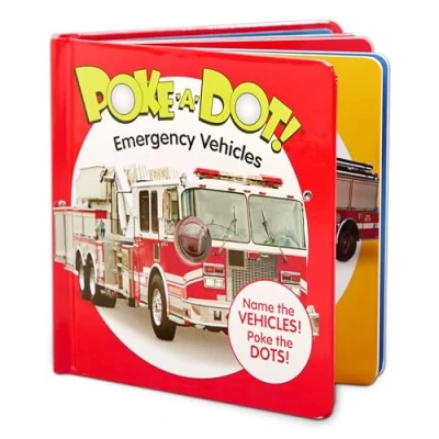 Image of Melissa &amp; Doug 41355 Poke a Dot Emergency Vehicles Activity Books 3+ Gift for Boy or Girl