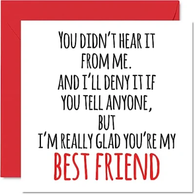 Image of Funny Birthday Cards for Friend Didn&#039;t Hear It from Me Joke Happy Card Bestie, Gifts, 145mm x Friendship Greeting Gift Bestfriend