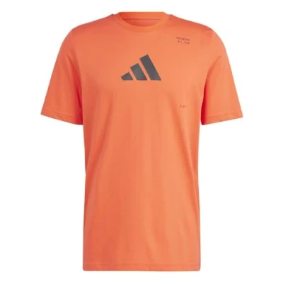 Image of adidas Performance ALL GYM Category Graphic Print Tshirt, Men&#039;s, Size: XL, Bright red