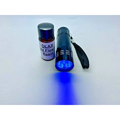 Image of 10ml Flexbile Fly Tying UV Resin, Glue with 9 LED Torch for curing, Fisihng