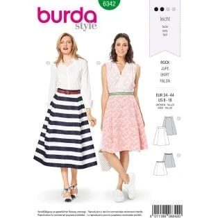 Image of Burda Sewing Pattern 6342 Misses Side Pleat Skirt 8 18