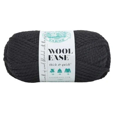 Image of Lion Brand Yarn Company 1 Piece Wool Ease Thick and Quick, Black, one Size, 640 153