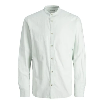 Image of JACK &amp; JONES Men&#039;s Jjesummer Linen Shirt Ls Sn Long Sleeve, Soothing Sea, XL