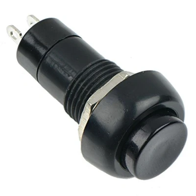 Image of Black Off (On) Momentary Round Push Button Switch 12mm SPST