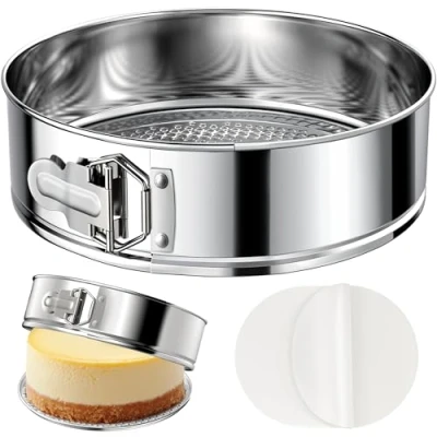 Image of ZeroPone 10 Inch Springform Pan, Stainless Steel Cheesecake Nonstick Cake Pan with Removable Bottom, Round for Baking, Spring Form