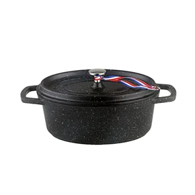 Image of Kamberg 0008198 Oval Casserole Dish Diameter 30 cm Cast Aluminium Stone Coating Suitable for All Heat Sources Including Induction PFOA Free