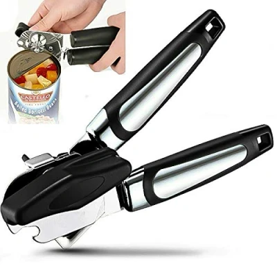 Image of Heavy Duty Stainless Steel Tin Can Opener Cutter Easy Comfy Handle Grip