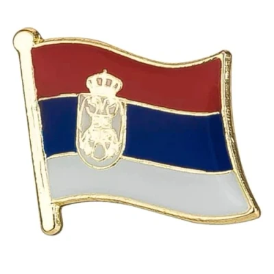 Image of Serbia National Flag Enamel Metal Pin Badge Diplomat Lapel