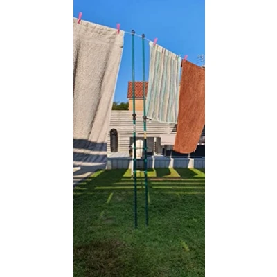 Image of 2pk of prop HD Twist Lock Metal Galvanised Garden Washing Line Outdoor Extendable Pole Cloths Laundry Support Extending Telescopic strong Airer