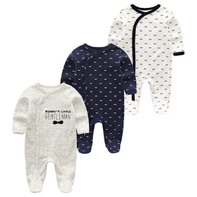 Image of Unisex Baby Cotton Pajamas Newborn Clothes Footed Bodysuit Sleep and Play Boys Girls (COLOR1, 3 6 Months)