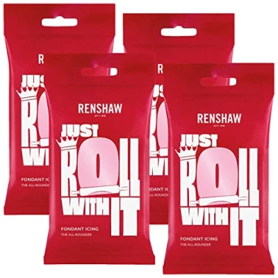 Image of Renshaw Pink Ready to Roll Icing 1kg (Multipack 4X 250g)