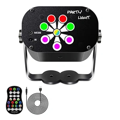 Image of DJ Disco Light USB RGB Strobe Party UV LED Projector Sound Activated Remote Control Ball Lamp for Scene Garden Living Room Home Karaoke Bar Decoration Halloween Birthday