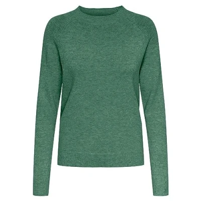 Image of ONLY Women&#039;s Onlrica Life L/S Jumper KNT Noos Sweater, Dark Ivy/Detail: w. Melange, S