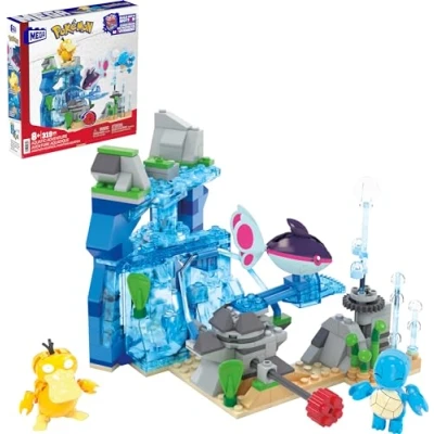 Image of MEGA Pokémon Building Toys Set Aquatic Adventure with 319 Pieces, 2 Poseable Characters, for Kids, HXF79