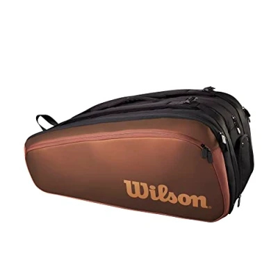 Image of Wilson Pro Staff V14 Super Tour Tennis Racket Bag 15 Pack, Brown