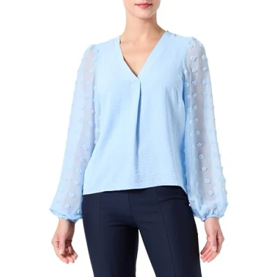 Image of Vila Women&#039;s Visilua L/S V Neck top/E Long Sleeve Blouse, Kentucky Blue, 8