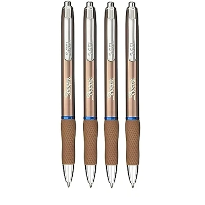 Image of Sharpie S Gel 0.7mm Pen with Blue Ink in Champagne Gold 4 Pack