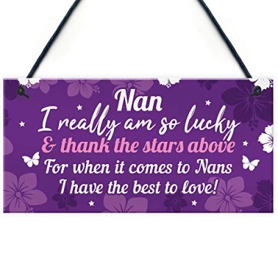 Image of RED OCEAN Keepsake Gifts For Nan Nanny Birthday Christmas Plaque Gift From Grandchildren Grandparent