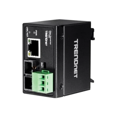 Image of TRENDnet Hardened Industrial 100Base FX Multi Mode SC Fiber Converter, (2km, 1.2 Miles), IP40 Rated Housing, TI F10SC,Black