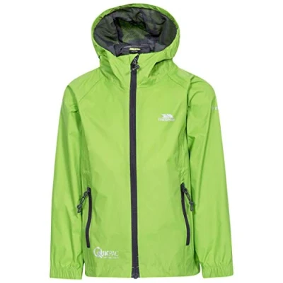 Image of Trespass Qikpac Jacket, Aquatic, 9/10, Compact Packaway Waterproof Jacket Kids Unisex, Age 9 10, Blue