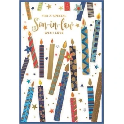 Image of Son In Law Birthday Card Script Men Male Adult Him Size: 7.5&quot; x 5.25&quot; SIL B