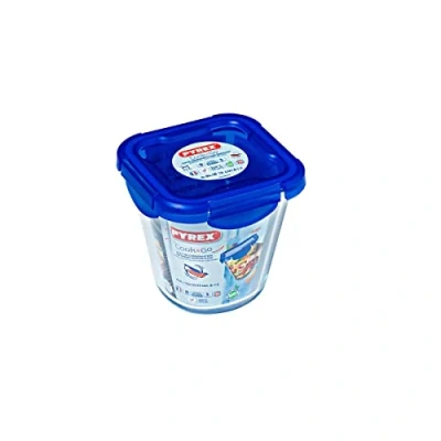 Image of Pyrex 1451029 Tall Box with Lid 12 x cm, Glass, Transparent, 0.8 L