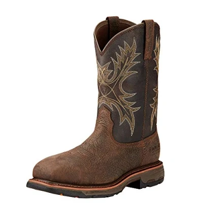 Image of ARIAT Men&#039;s Workhog Wide Square Composite Toe Work Boot Construction, Brown, 11 UK