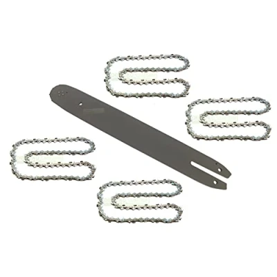Image of 35 cm (14&quot;); 1.3mm; 3/8&quot;; 50 TG bar + 4 x Chain Set Compatible with Alpina, Oleo Mac Chainsaw