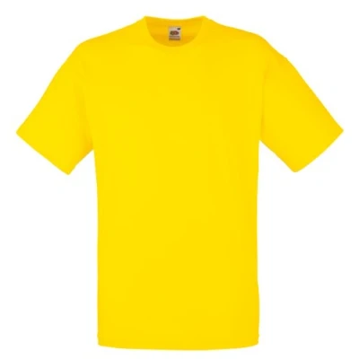 Image of Fruit of the Loom Men&#039;s Short Sleeved T Shirt Yellow Medium