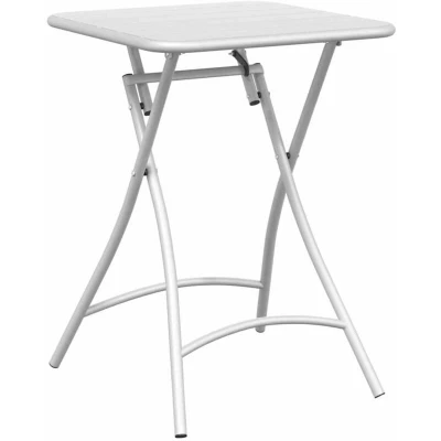 Image of vidaXL Foldable Garden Table White 55x55x73 cm Steel