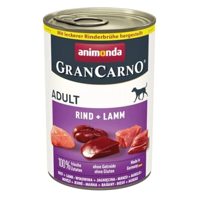 Image of animonda GranCarno dog food, wet food for adult dogs, various breeds, 6 x 400 g