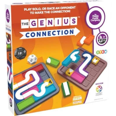 Image of The Happy Puzzle Company Genius Connection Board Game STEM Logic Challenges for Family Night Fun &amp; Educational Adults Kids Ages 6+